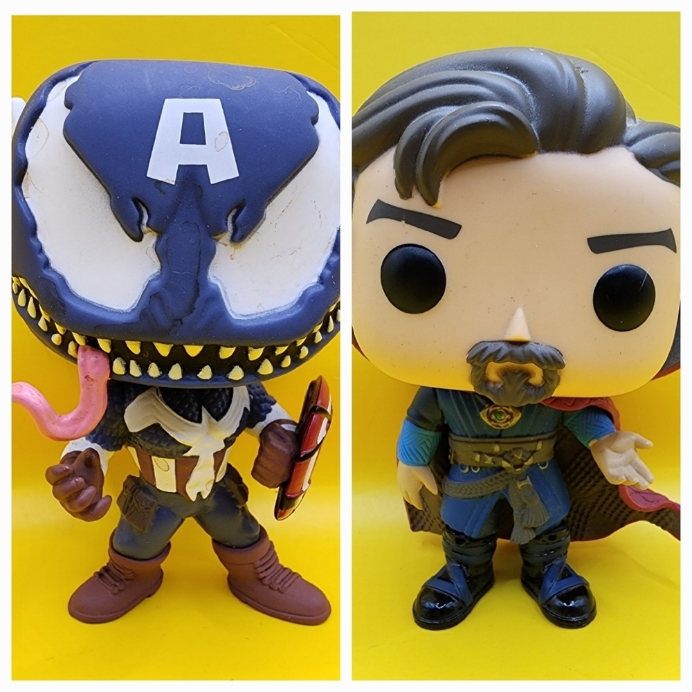 Funko Pop Marvel Lot Venomized Captain America #364 & Doctor Strange